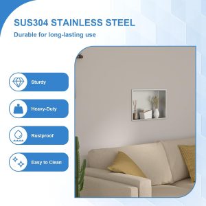 Lordear Shower Niche 20" x 12" Rectangle Double Bathroom Niche, No Tile Needed Recessed Shower Niche Shelf Wall Niche Insert for Bathroom Storage,Niche Bathroom Shower Storage Shower Shelf  from Lordear