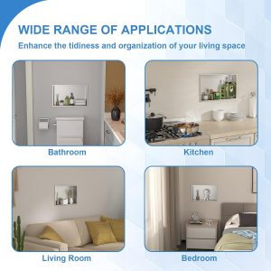 Lordear Shower Niche 20" x 12" Rectangle Double Bathroom Niche, No Tile Needed Recessed Shower Niche Shelf Wall Niche Insert for Bathroom Storage,Niche Bathroom Shower Storage Shower Shelf  from Lordear