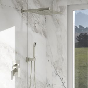 Lordear High Pressure Shower System 10 Inch Shower Faucet Set Wall Mounted Brushed Nickel Finish Stainless Steel Shower Head and Handheld, Brass Main Body Shower Valve Included  from Lordear